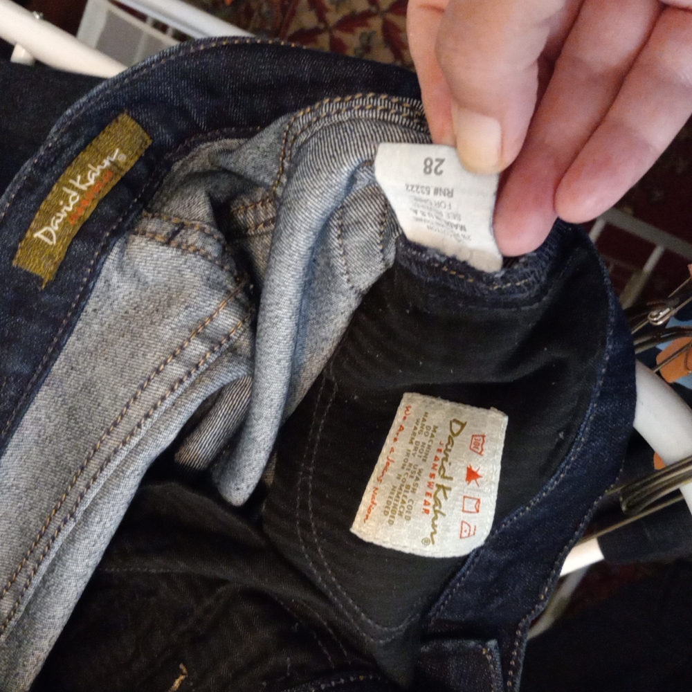 David Kahn, like new, size 8, dark wash, wide leg jeans